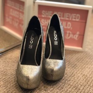 ALDO Silver Pumps